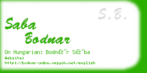 saba bodnar business card
